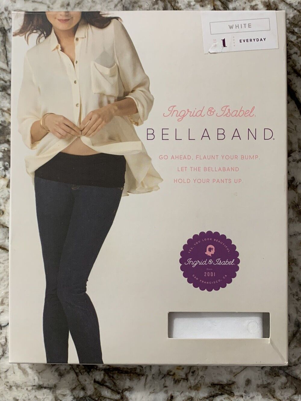 BellaBand Ingrid & Isabel Maternity Pant Extender & Concealer SIZE 1 white new